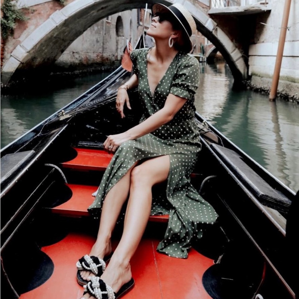 Zara Polka Dot Dress w/ Slit